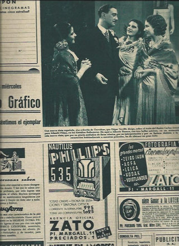 LAMINA 30874: Escena de La señorita de Trevelez y publicidad