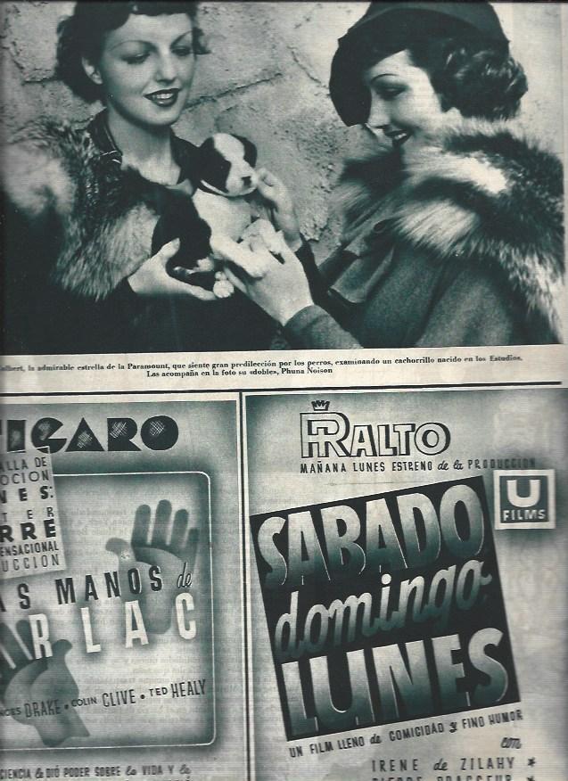 LAMINA 30775: Claudette Colbert con Phuna Noison
