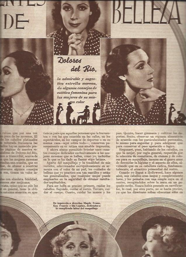 LAMINA 30786: Dolores del Rio y el maquillaje