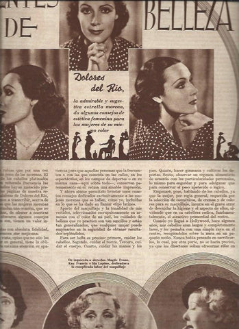 LAMINA 30786: Dolores del Rio y el maquillaje