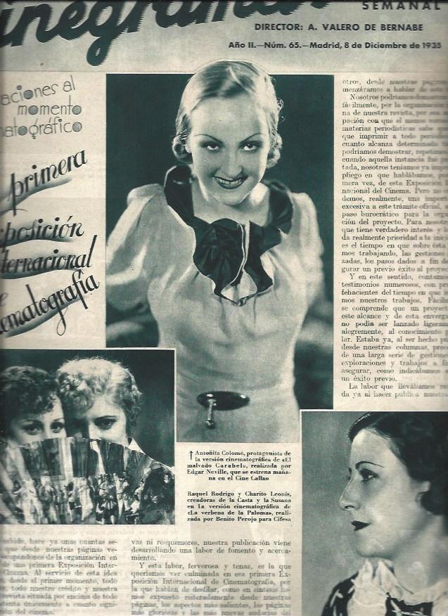 LAMINA 30819: Antoñita Colome, Raquel Rodrigo y Carmen Vience