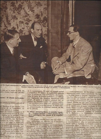 LAMINA 30851: Rafael Martinez y Jose Rivera con el periodista Montero Alonso