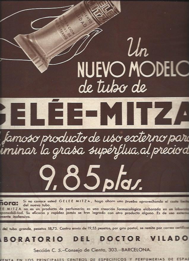 LAMINA 30863: Publicidad de Gelee Mitza en Barcelona