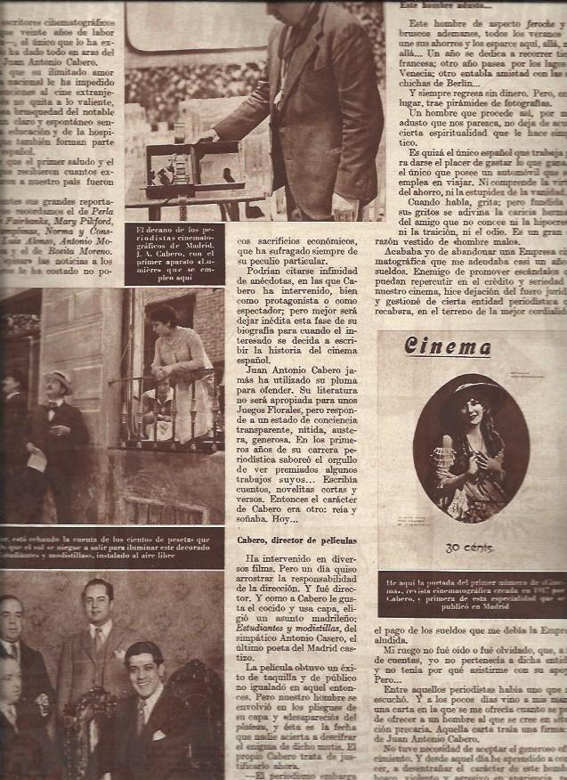 LAMINA 30872: Juan Antonio Cabero y primera portada de Cinegramas