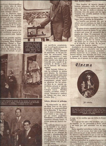 LAMINA 30872: Juan Antonio Cabero y primera portada de Cinegramas