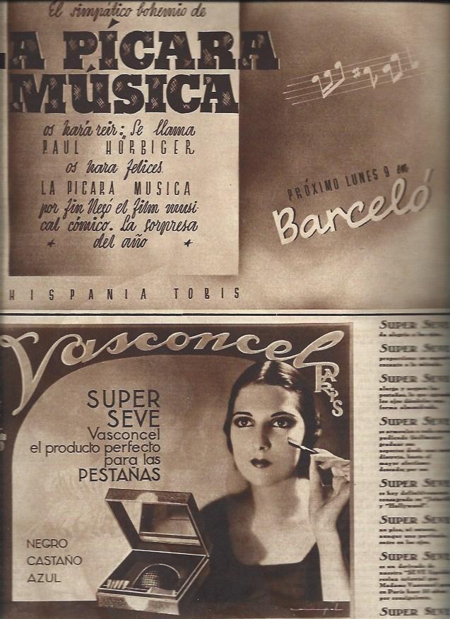 LAMINA 30830: Publicidad de La picara musica y Vasconcel 