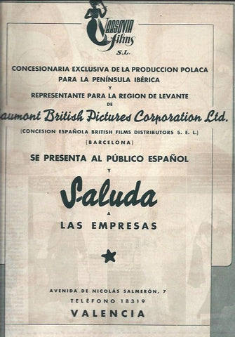 LAMINA 30842: Publicidad de Varsovia Films en Valencia