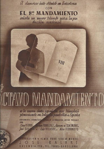 LAMINA 30844: Publicidad de El octavo mandamiento con Lina Yegros