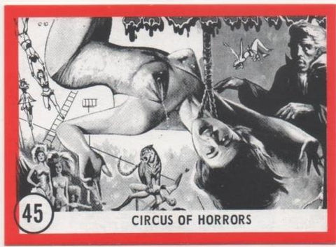 Cromo E01121: Album 3-Famous Monsters Series, Card nº 45. Circus of Horrors