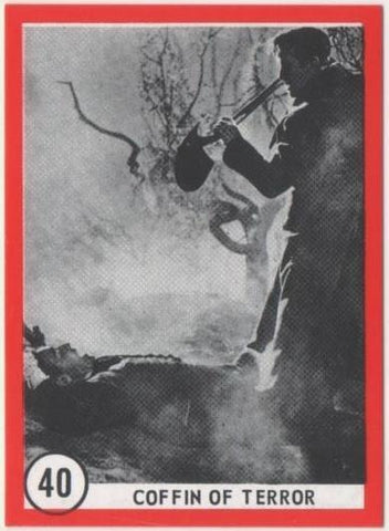 Cromo E01116: Album 3-Famous Monsters Series, Card nº 40. Coffin of Terror