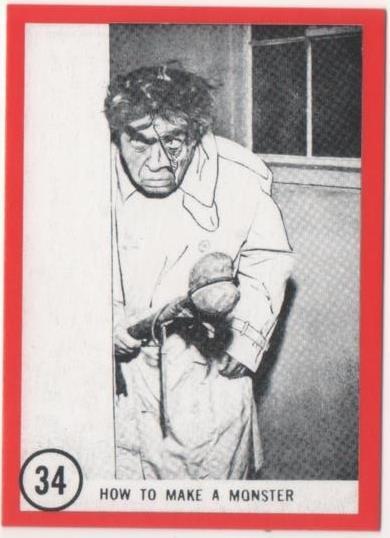 Cromo E01110: Album 3-Famous Monsters Series, Card nº 34. How to Make a Monster