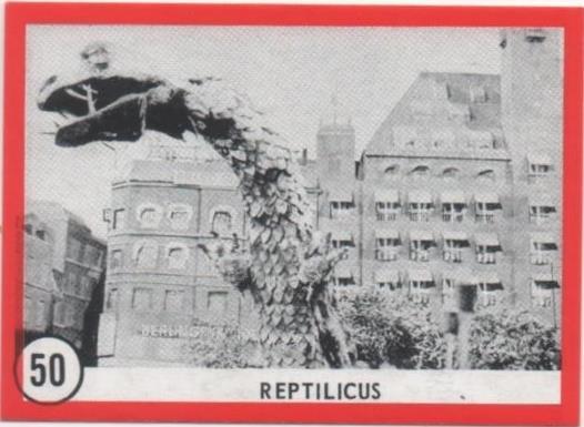 Cromo E01126: Album 3-Famous Monsters Series, Card nº 50. Reptilicus