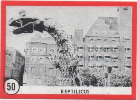 Cromo E01126: Album 3-Famous Monsters Series, Card nº 50. Reptilicus