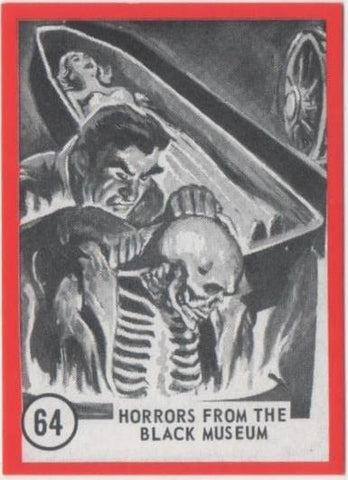 Cromo E01140: Album 3-Famous Monsters Series, Card nº 64. Horrors from the Black Museum