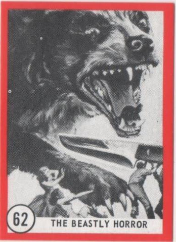 Cromo E01138: Album 3-Famous Monsters Series, Card nº 62. The Beastly Horror
