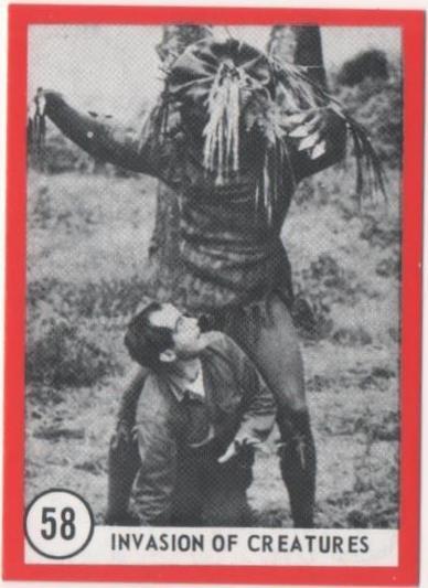 Cromo E01134: Album 3-Famous Monsters Series, Card nº 58. Invasion of Creatures