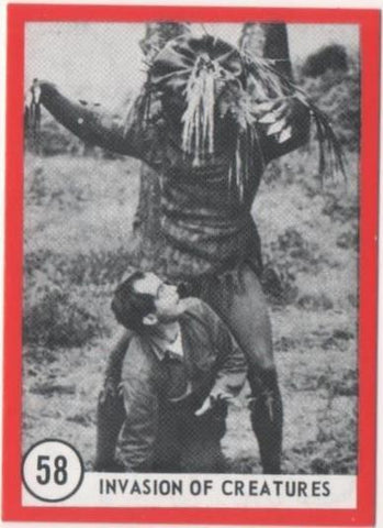 Cromo E01134: Album 3-Famous Monsters Series, Card nº 58. Invasion of Creatures