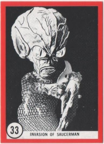 Cromo E01109: Album 3-Famous Monsters Series, Card nº 33. Invasion of Saucerman