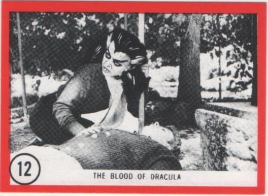 Cromo E01088: Album 3-Famous Monsters Series, Card nº 12. The Blood of Dracula