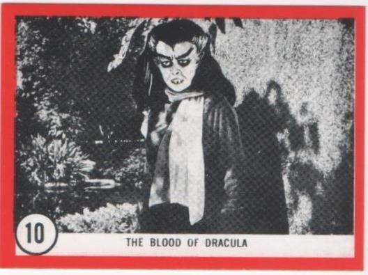 Cromo E01086: Album 3-Famous Monsters Series, Card nº 10. The Blood of Dracula