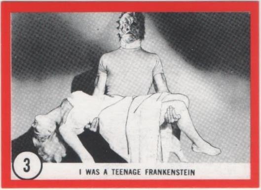 Cromo E01079: Album 3-Famous Monsters Series, Card nº 3. I Was a Teenage rankenstein