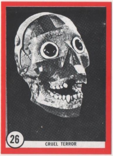 Cromo E01102: Album 3-Famous Monsters Series, Card nº 26. Cruel Terror
