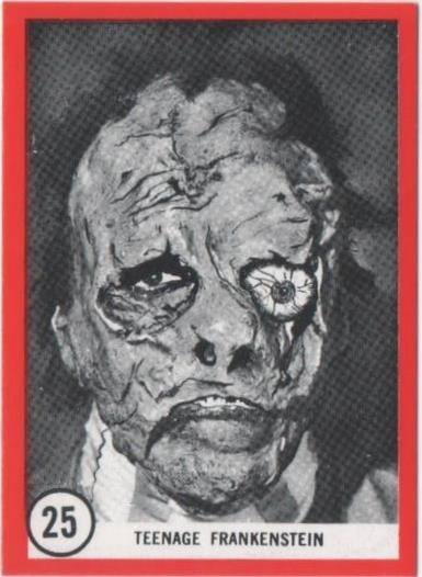 Cromo E01101: Album 3-Famous Monsters Series, Card nº 25. Teenage Frankenstein