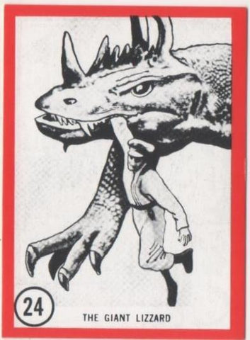 Cromo E01100: Album 3-Famous Monsters Series, Card nº 24. The Giant Lizzard