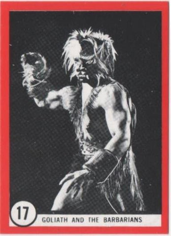 Cromo E01093: Album 3-Famous Monsters Series, Card nº 17. Goliath and the Barbarians