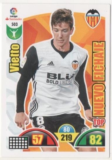 Cromo E00942: Album 2-Trading Car Game 2017-18, Vietto: Valencia C.F. Delantero