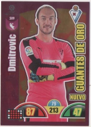 Cromo E00949: Album 2-Trading Car Game 2017-18, Dmitrovic-GUANTES DE ORO: SD Eibar. Portero