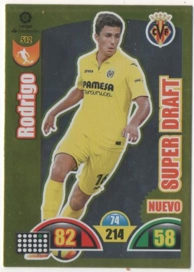 Cromo E00952: Album 2-Trading Car Game 2017-18, Rodrigo-SUPER DRAFT: Villareal C.F. Medio