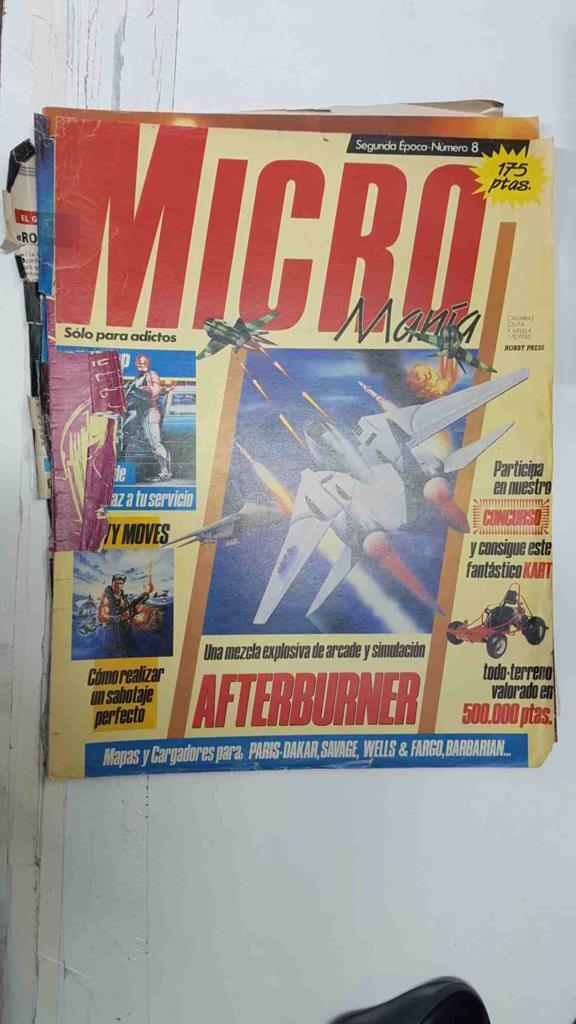 Revista Micromania Segunda Epoca num 08, Año V, enero 1989 - Tema de la portada Afterburner. Navy moves