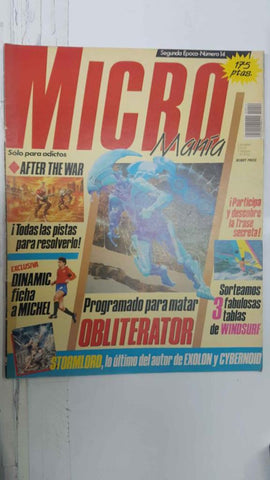 Revista Micromania Segunda Epoca num 14, Año V julio 1989. Tema portada Obliterator