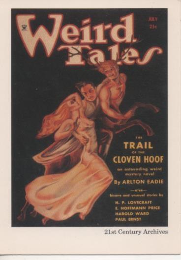 Cromo E002017: Trading Cards. Weird Tales nº 17, The Trail of the Cloven Hoof