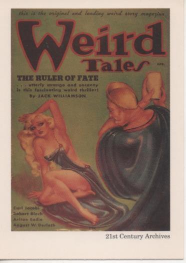 Cromo E002036: Trading Cards. Weird Tales nº 36, The Ruler of Fate