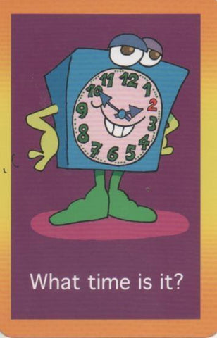 Cromo E001729: Cards. What time is it?. 1:50