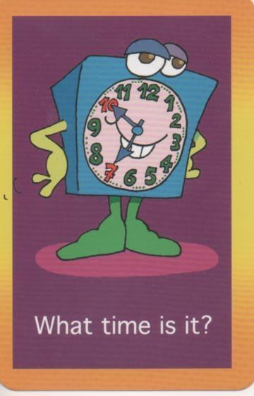 Cromo E001728: Cards. What time is it?. 9:35