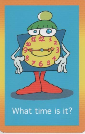 Cromo E001724: Cards. What time is it? 3:45