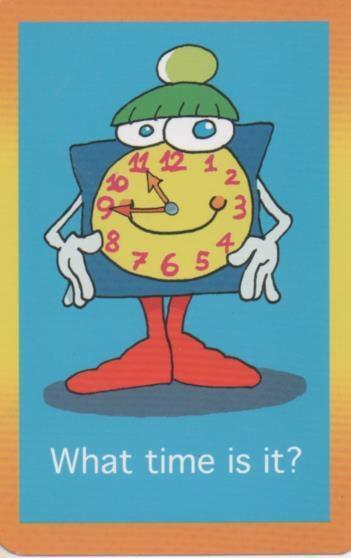 Cromo E001722: Cards. What time is it?. 11:45