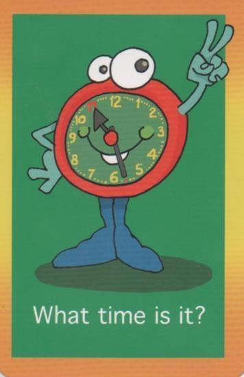 Cromo E001716: Cards. What time is it?. 11: 28