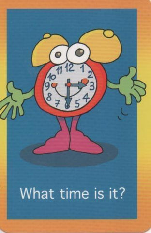 Cromo E001709: Cards. What time is it?. 3:30