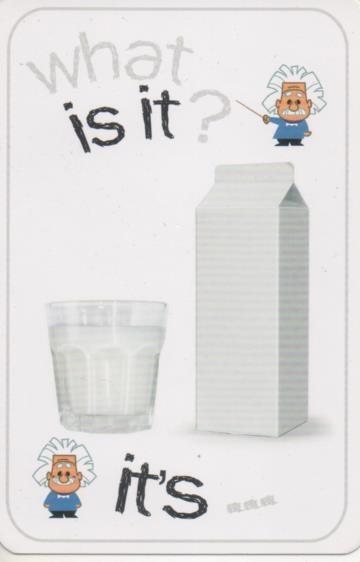 Cromo E001666: Cards. What is it?. Milk