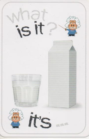 Cromo E001666: Cards. What is it?. Milk