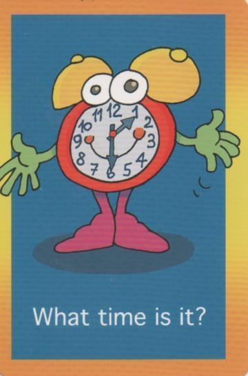 Cromo E001706: Cards. What time is it?. 1:30