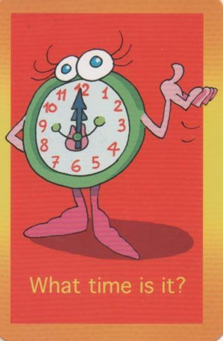 Cromo E001702: Cards. What time is it?. 12:00