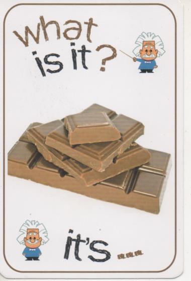 Cromo E001686: Cards. What is it?. Chocolate