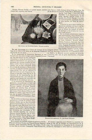 LAMINA V11134: Retrato de la señora A.D., por Bueno Villarejp