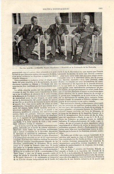 LAMINA V11160: Laniel, Eisenhower y Churchill en la Conferencia de las Bermudas