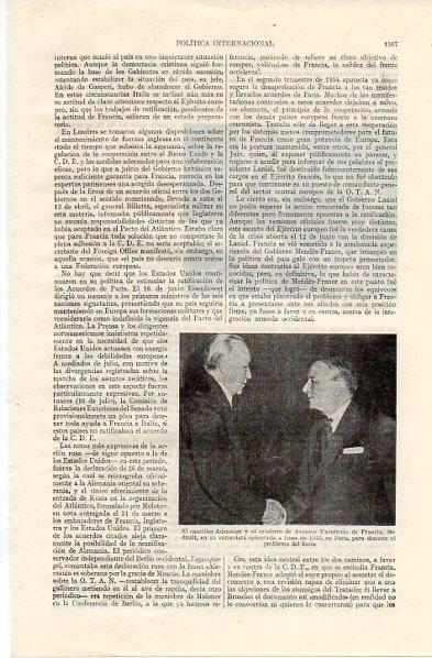 LAMINA V11162: Canciller Adenauer y Bidault en Paris